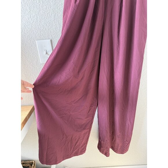 Halara Breezeful Pocket Wide Leg Quick Dry Slip Jumpsuit Amaranth Casual NWT L - Picture 5 of 9